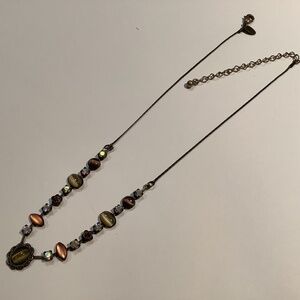 Lia Sophia cats eye and rhinestone necklace